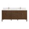James Martin Vanities 72'' Vanity, Mid Century Walnut w/ Single Hole 3 CM White Zeus Quartz Top & Backsplash 485-V72-WLT-1WZ - alternate 1